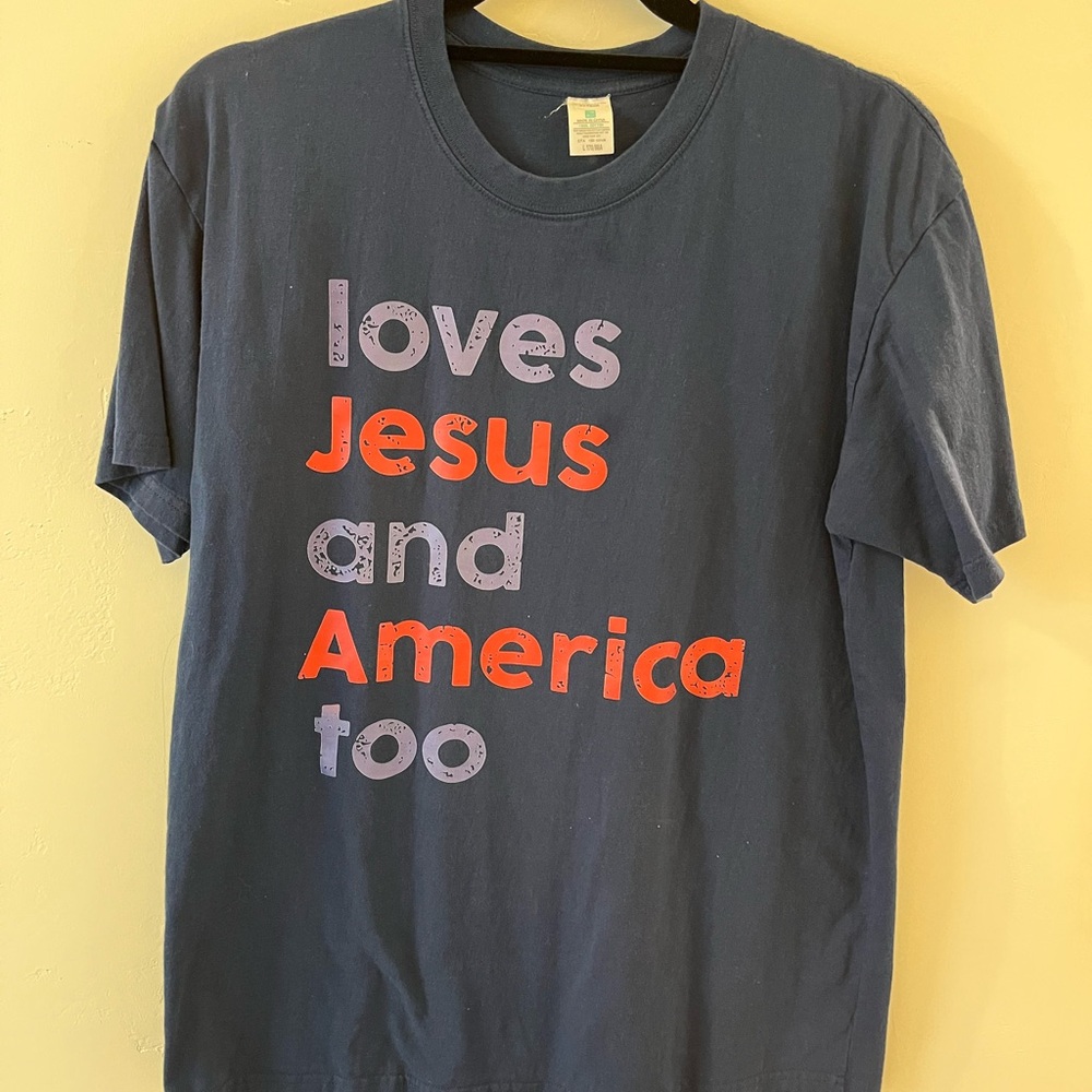 Navy Graphic T-Shirt with Bold Text
